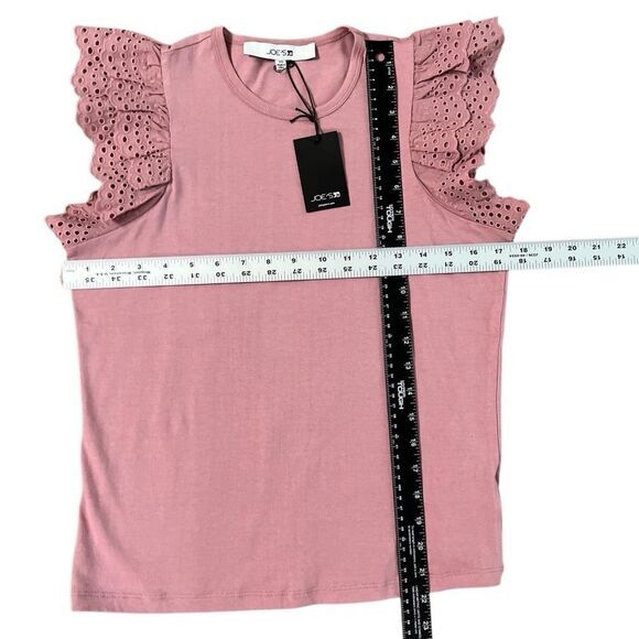 Joe's Women's Top Size XS Eyelet Layered Flutter Sleeve Blouse Rose NWT $148 - Picture 7 of 10